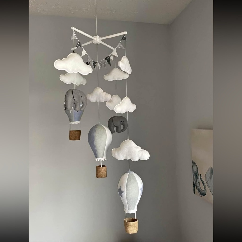 Handmade Baby Nursery Crib Mobile - Gender Neutral Nursery Hanging Décor